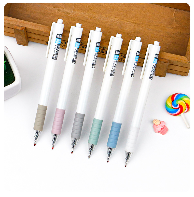 Press the practice pen, simple press gel pen, ballpoint pen, half-needle tube, ST core, 0.5mm student office signature pen pic 10