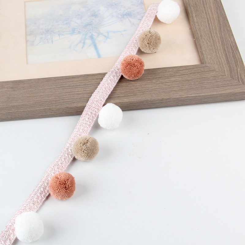 Curtain lace, three-color bayberry balls, side edge, European lace edge, sofa accessories, decorative parts, spliced black pic 12
