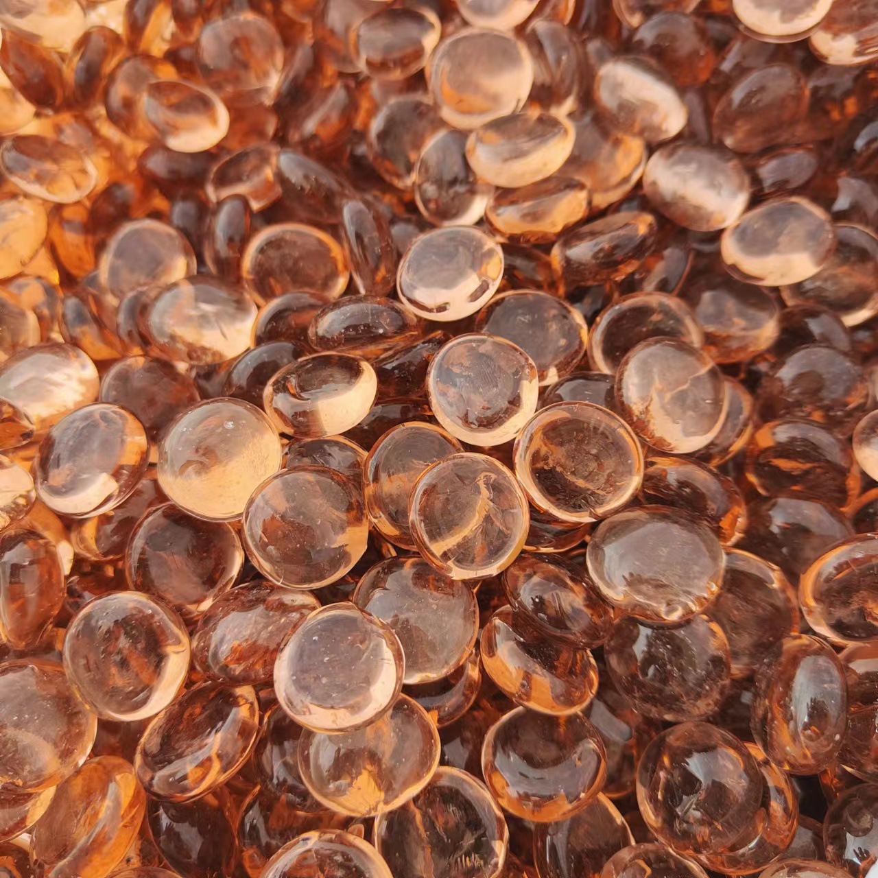 Glass flat beads: 12-14mm, 17-19mm. Glass beads for garden decoration, fish tank base, in various colors pic 10