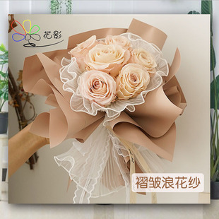 批发INS透明橱窗手提袋花束包装袋鲜花礼品手提袋开窗opp牛皮纸袋详情26
