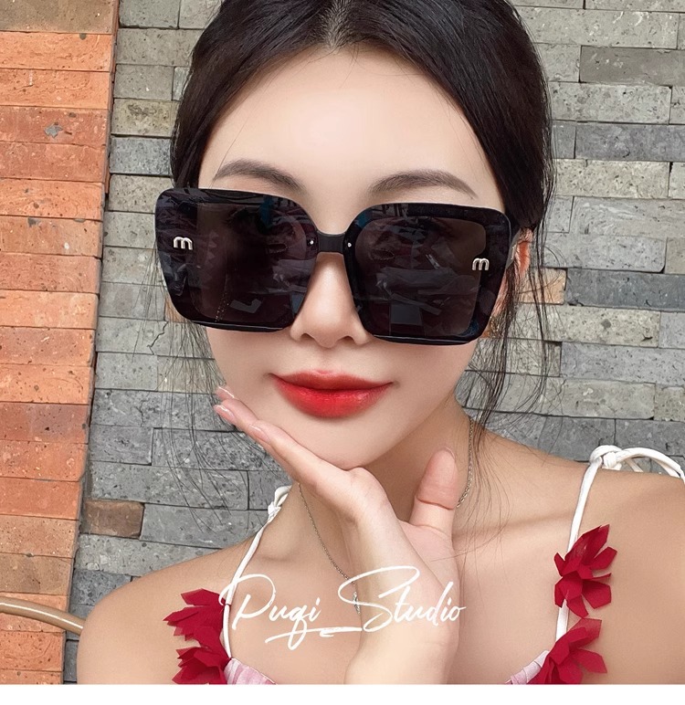 韩版大框黑色圆脸大脸防紫外线遮阳墨镜女潮气质高级感防晒太阳镜详情4
