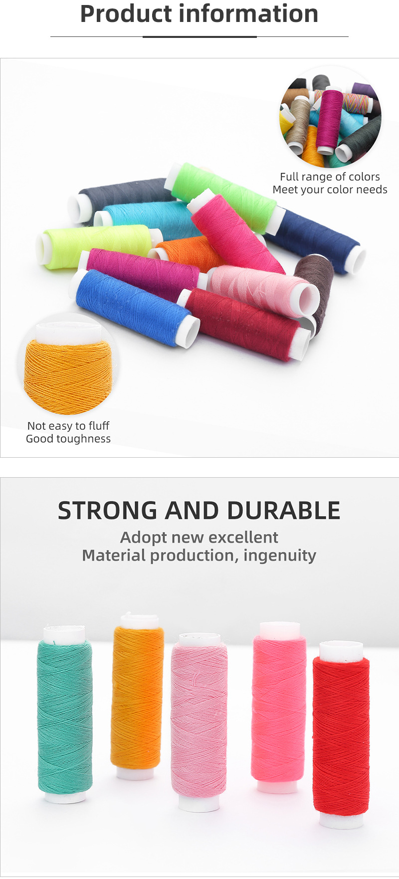 家用缝纫线402彩色小卷缝衣线手工DIY缝纫针线套装配件涤纶缝纫线详情8