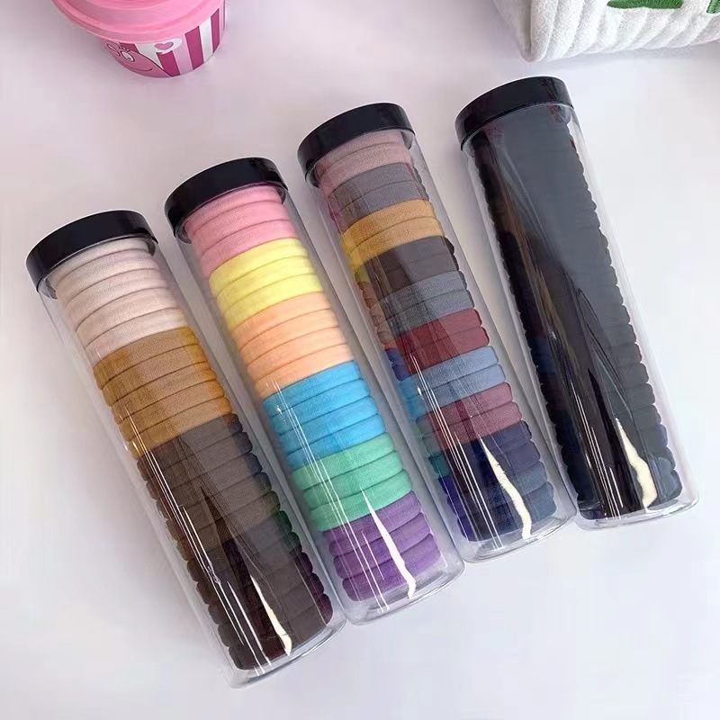 Exquisite canned rubber band hair tie for women, high-elasticity and durable hair tie, summer black hair band leather case headwear pic 1
