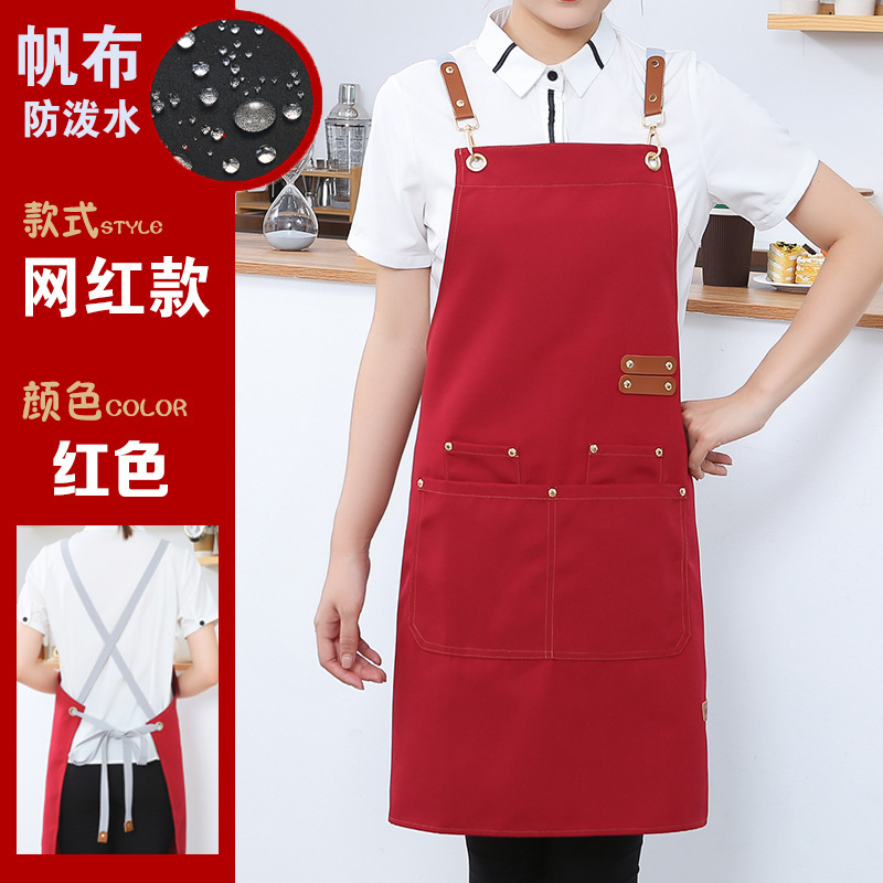 The new waterproof canvas apron, a modern and simple work uniform apron, can be printed with logos. The apron is available for wholesale and consignment pic 13