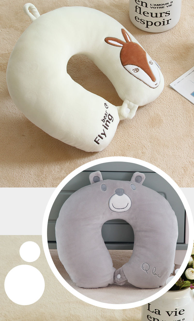 Wholesale cartoon U-shaped pillows, PP cotton-filled neck protectors, portable pillows for napping, office work and travel pic 22