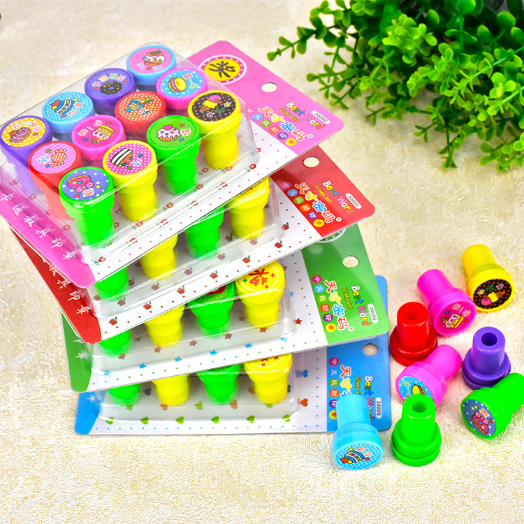 12个装学生印章 塑料鼓励语印章儿童玩具奖励章详情2