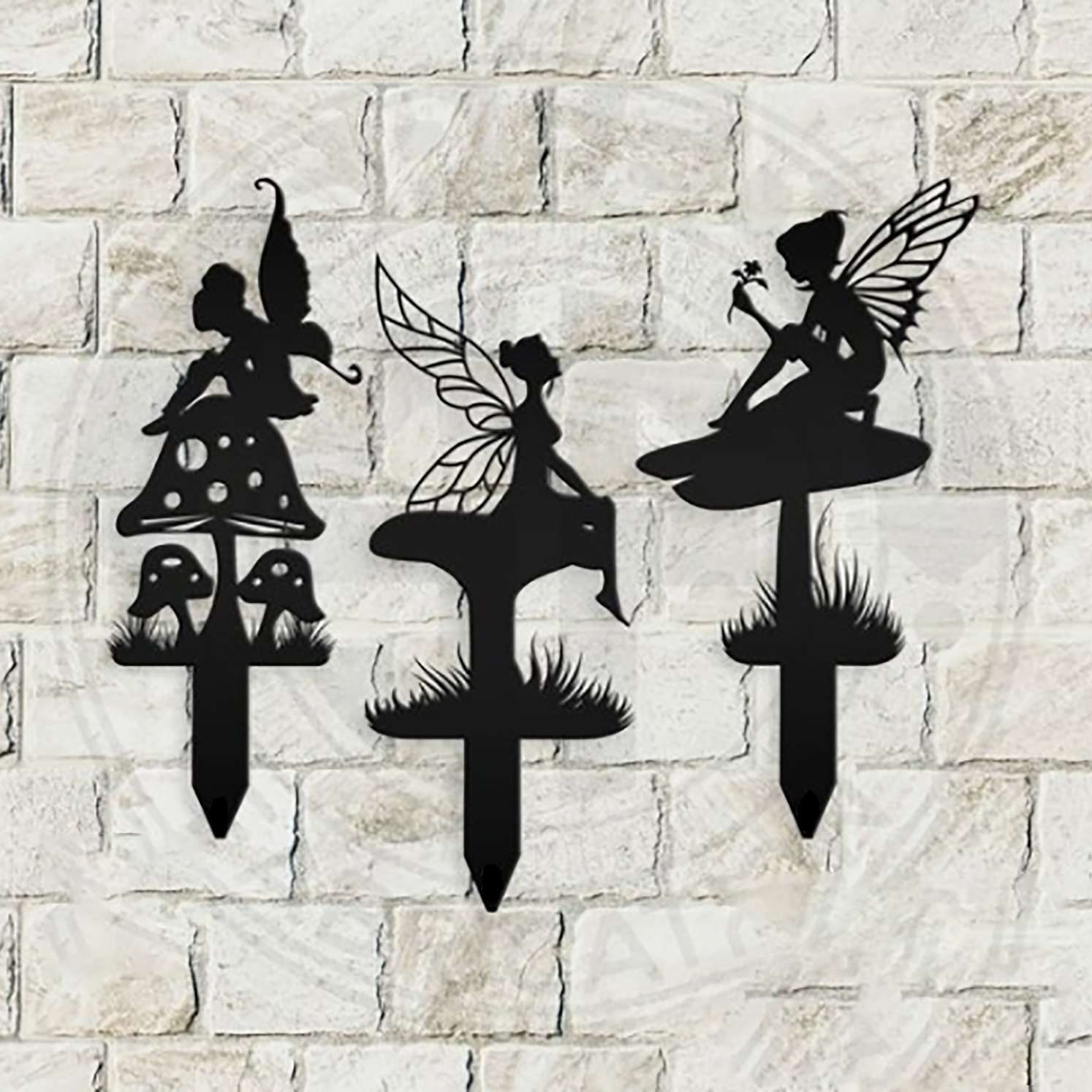 跨境新款庭院插件花仙子装饰户外摆件铁艺精灵雕塑金属蒲公英装饰详情6