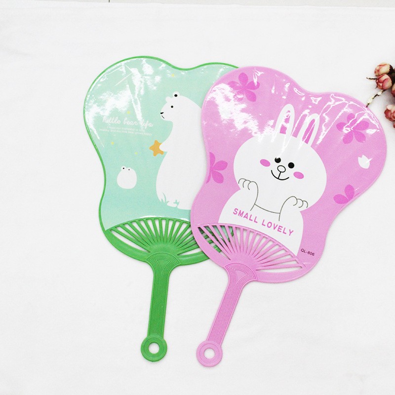 Cartoon cute fans, large banana leaf fans with handles, round fans, plastic large paper fans, 2 yuan, department store wholesale, street stalls, street stalls, street stalls pic 1