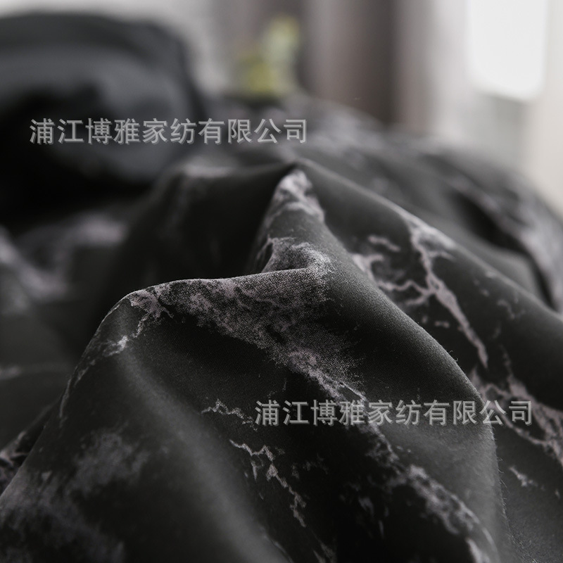 Boya Home Textiles Cross-border Amazon marble-patterned pure cotton plain printed quilt covers, pillowcases, two or three pieces bedding sets pic 19