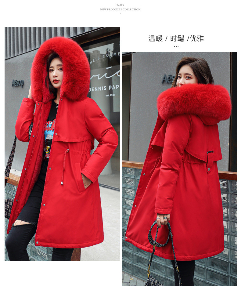Winter new mid-length Paisuke cotton-padded jacket for women, Korean version of lambskin wool down cotton-padded jacket for women pic 20