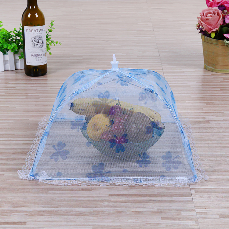 Meal cover, lace folding table cover, dust-proof and fly-proof food cover, kitchen small tools, printed fabric vegetable cover pic 12