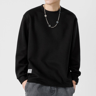 鲲海鹏云基础长袖T恤男秋冬宽松圆领内搭上衣潮流休闲男士打底衫详情11