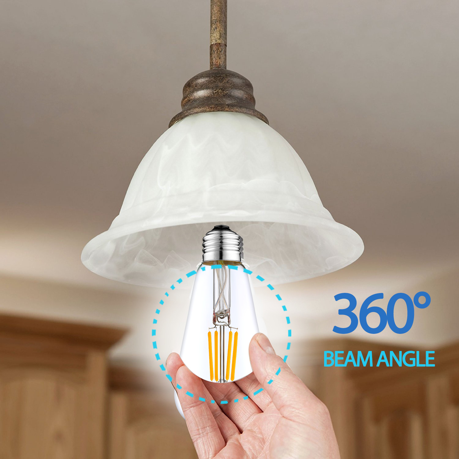 Naishi 4.5W/7W single-color temperature-adjustable LED filament bulb, 360° light emission without flicker, E26E27 lamp socket pic 13