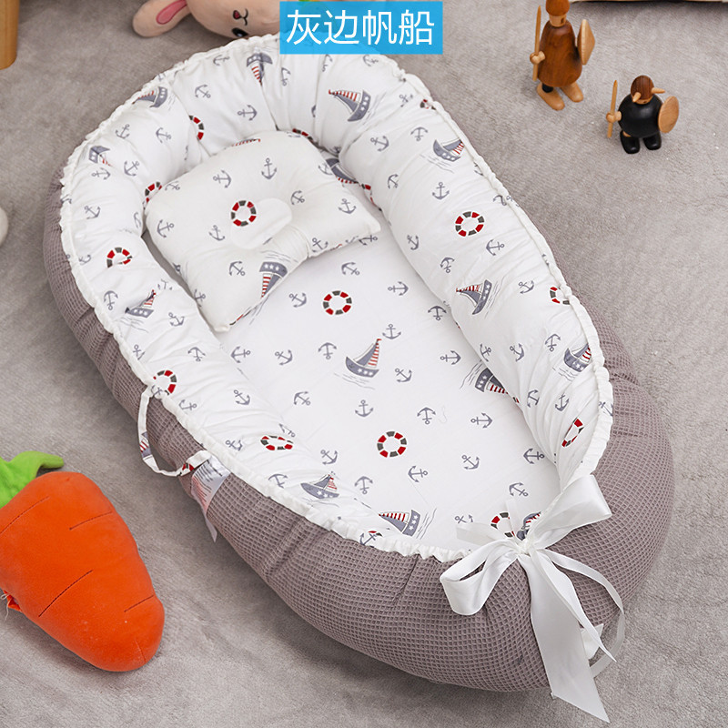 Cross-border exclusive folding, detachable and washable portable anti-pressure crib, midbed bionic fully detachable baby pillow crib pic 48
