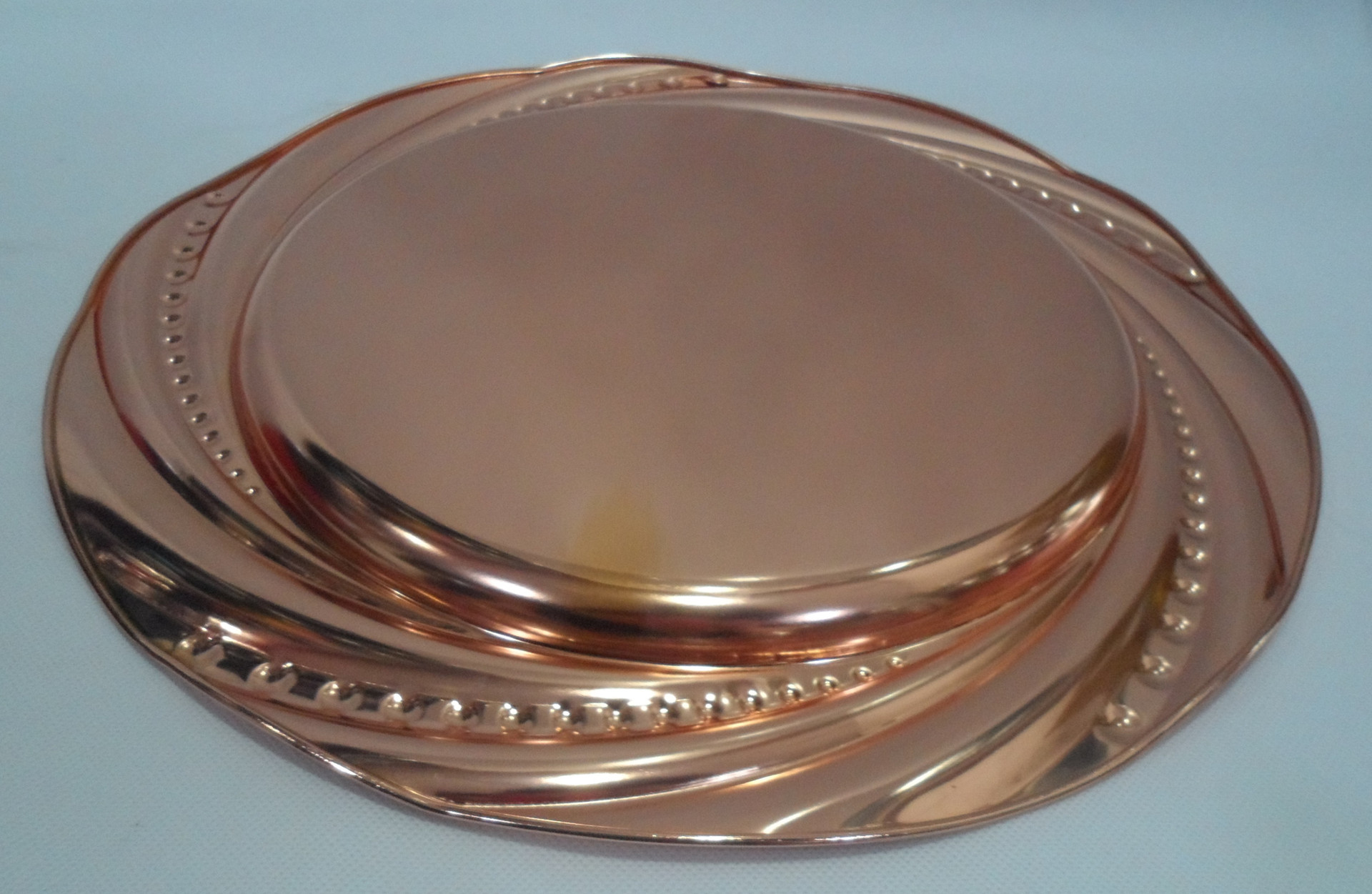 Stainless steel European-style pearl plate, stainless steel round plate with magnetic fruit plate, electroplating process, dazzling home and hotel pic 10