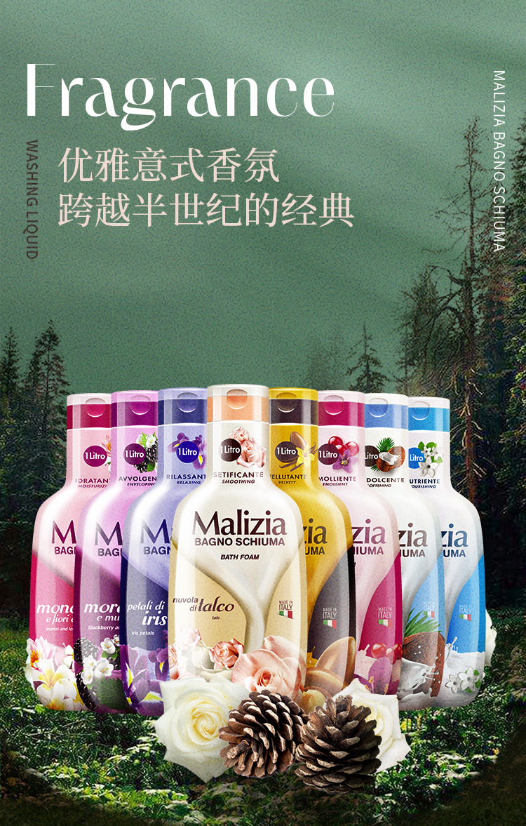 意大利Malizia/玛莉吉亚香氛沐浴露留香植萃滋润美肌持久留香批发详情1