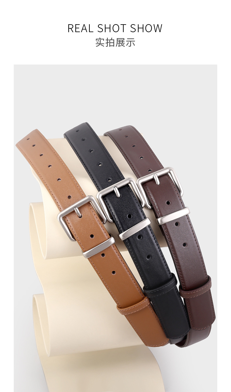 网红同款女士真皮皮带百搭复古装饰西装牛仔裤腰带女工厂现货批发详情14