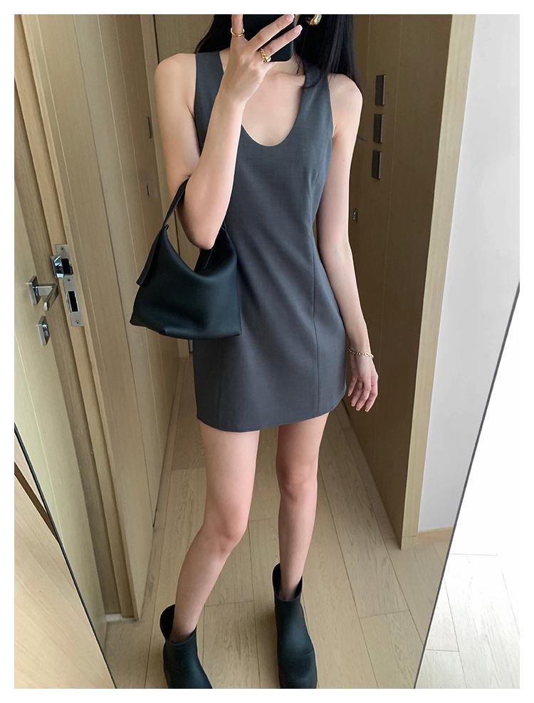 NTASYSKINSC 嫣高实穿自留90s复古时髦深U背心连衣裙裤防走光详情10