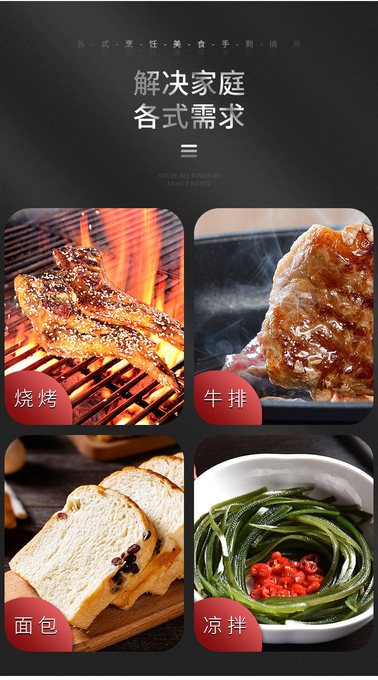 304 stainless steel food tongs, self-service fast food tongs, barbecue, baking bread, grilled meat, fried steak food tongs, meal tongs pic 4