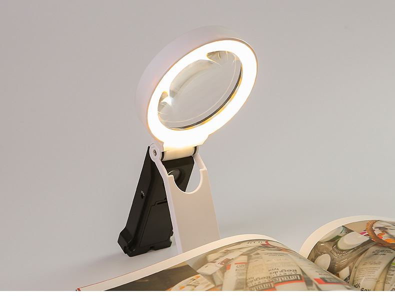 The new 7068 handheld folding dual-purpose magnifying glass with a lamp pic 16