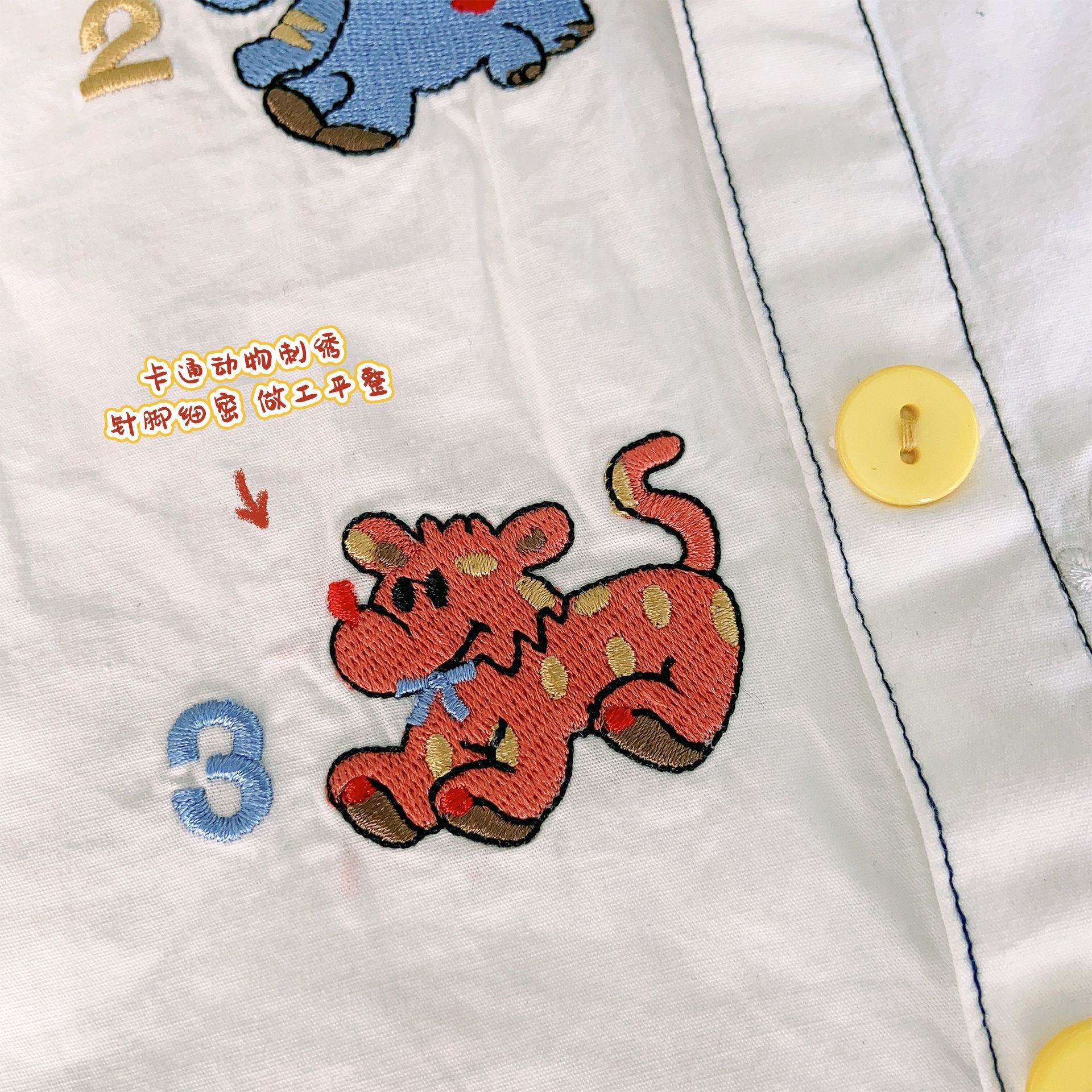 儿童衬衣23夏婴儿衬衫刺绣翻领衬衫男宝宝女宝宝上衣春款潮款童装详情15