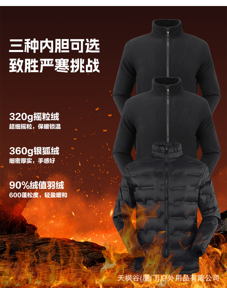 冲锋衣专用羽绒内胆新国标90%绒值羽绒服600蓬鸭绒无缝贴合不跑绒详情3