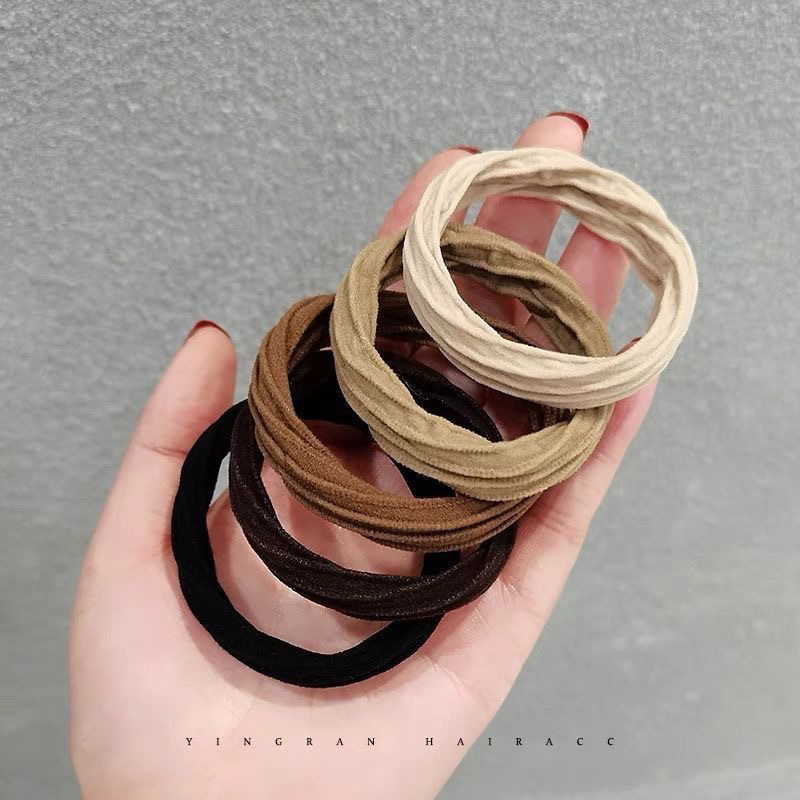 Simple hair bands, thickened, high-elasticity, seamless hair ties, headwear, hair accessories, rubber bands, ins hairstyle, high student appearance level, super fairy-like pic 8