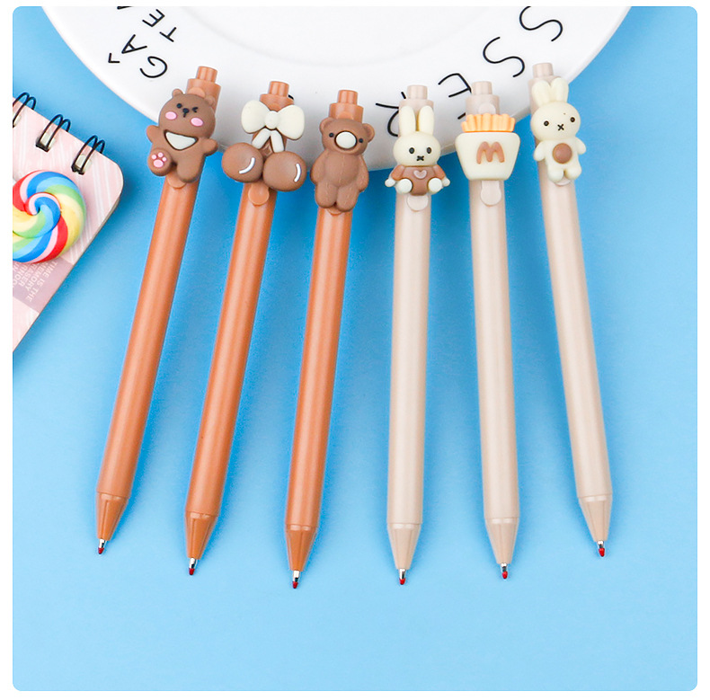 Cute and adorable series of press pens, high appearance level, three-dimensional cartoon press gel pen, 0.5 student press water pen pic 11