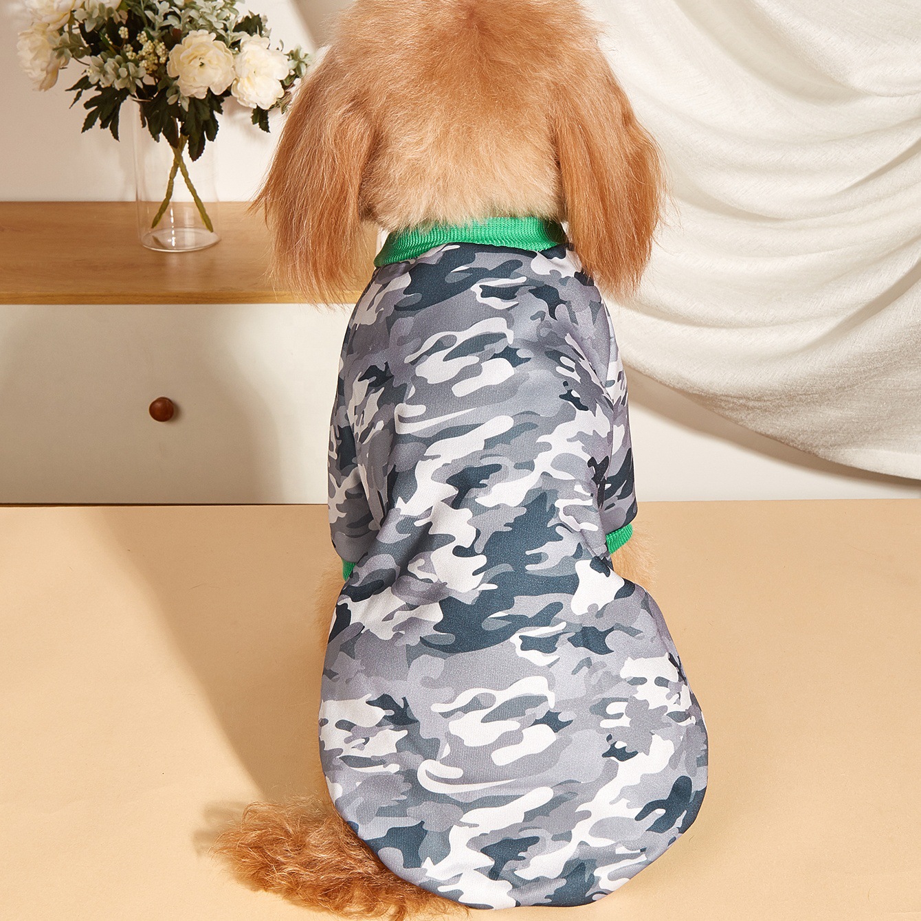 Maidi Spring and Autumn collection with thin fleece camouflage printed sweatshirts, pet dog clothing, Teddy bear, Golden Retriever autumn and winter pet clothing pic 12