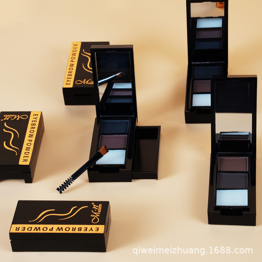 Menow Goddess Three-dimensional Eyebrow Powder Tray with three compartments is waterproof, sweat-proof and does not fade easily. The eyebrow pencil and eyebrow wax have a long-lasting shaping effect pic 12