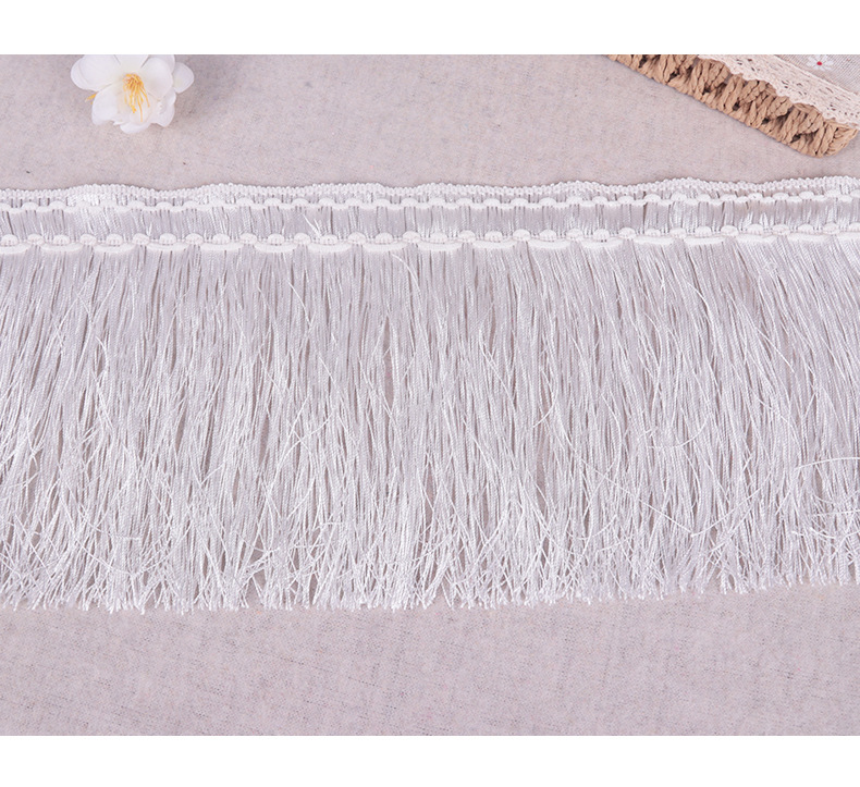 现货双线加密流苏排须花边彩色灯饰地毯服装涤纶流苏辅料厂家批发详情23