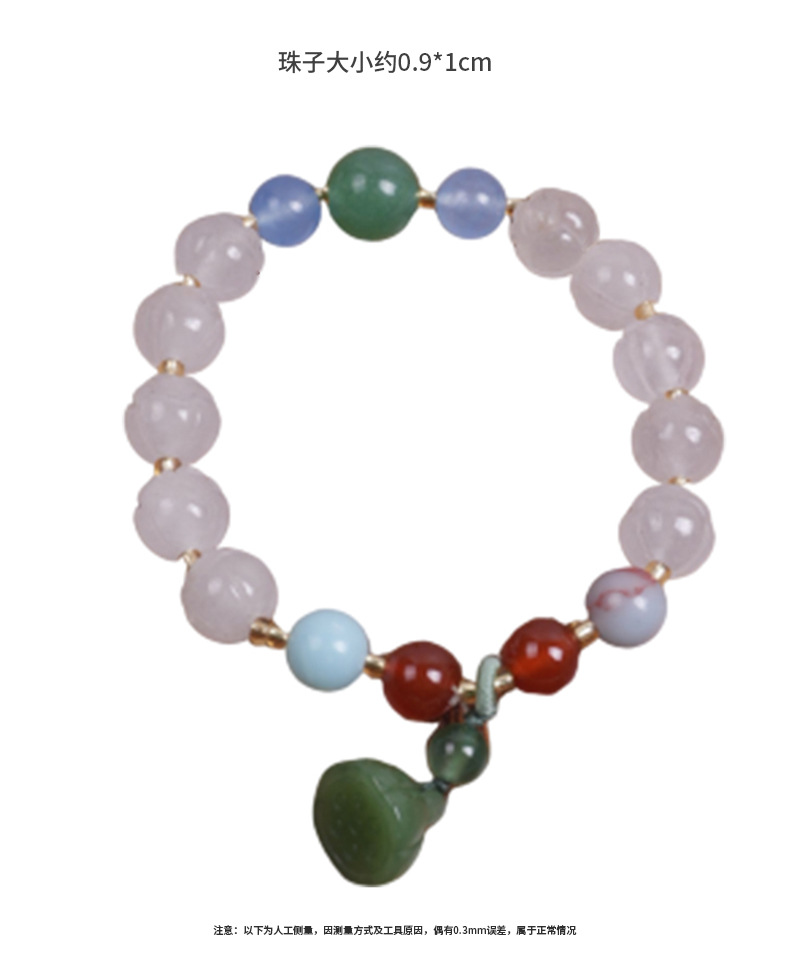 天然法喜金丝玉莲花异形珠手串莲蓬吊坠新中式文玩单圈男女款批发详情7