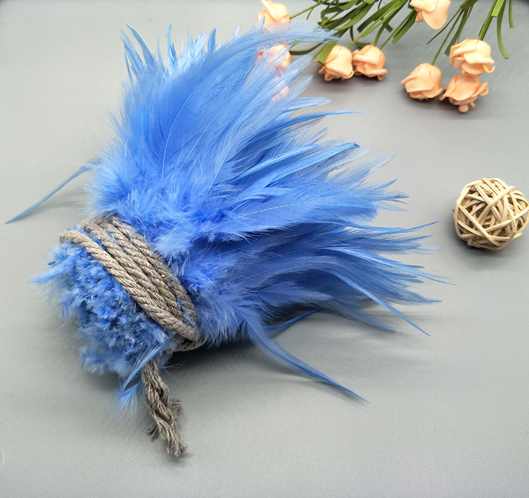Dyed chicken feathers 4-6, white pointed, colored feather ornaments, corsages, headwear, hat flowers, dream catchers, cat teasing sticks materials pic 26