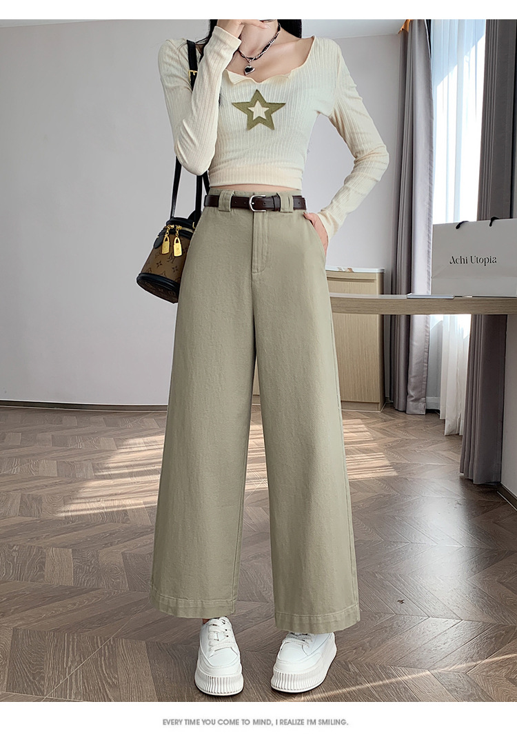 法式八分九分天丝棉阔腿牛仔裤女秋季新款小个子宽松显瘦直筒裤详情38