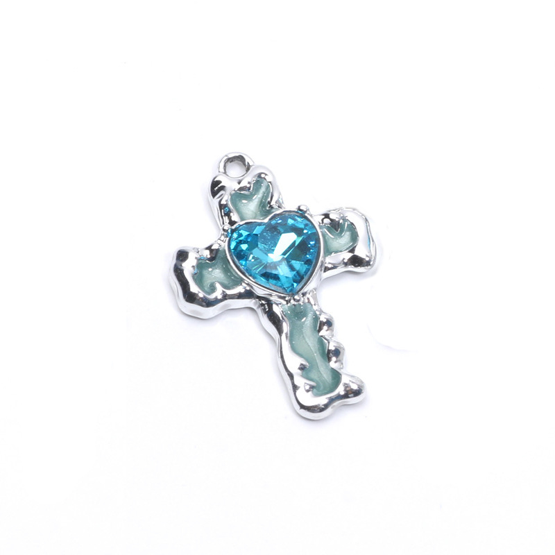 y2k小众液态爱心十字架砂糖吊坠diy手工耳环饰品手链项链配件材料详情2