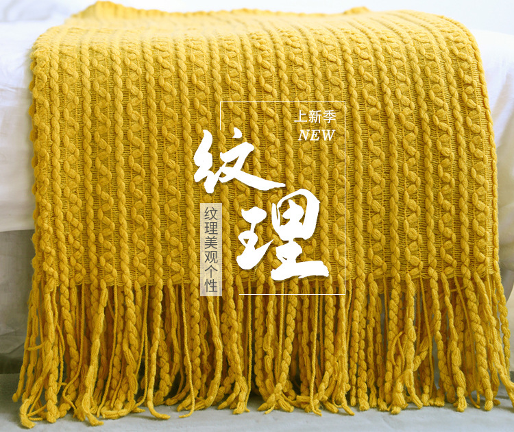 Sofa blanket, knitted blanket, Nordic sofa towel, cover fabric, fringed woolen blanket, air conditioning blanket, nap blanket, pillowbed blanket pic 24