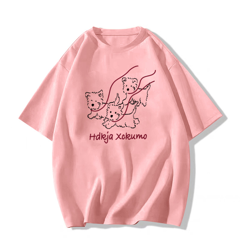 Verano 2025 nuevo estilo explosivo pesado pound algodón manga corta camiseta mujer diseño sentido nicho americano holgado media manga top pic 15