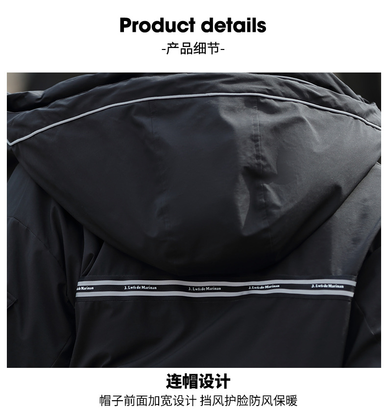 工装羽绒服男中长款2022年冬季新款男士保暖外套百搭男装潮牌上衣详情22