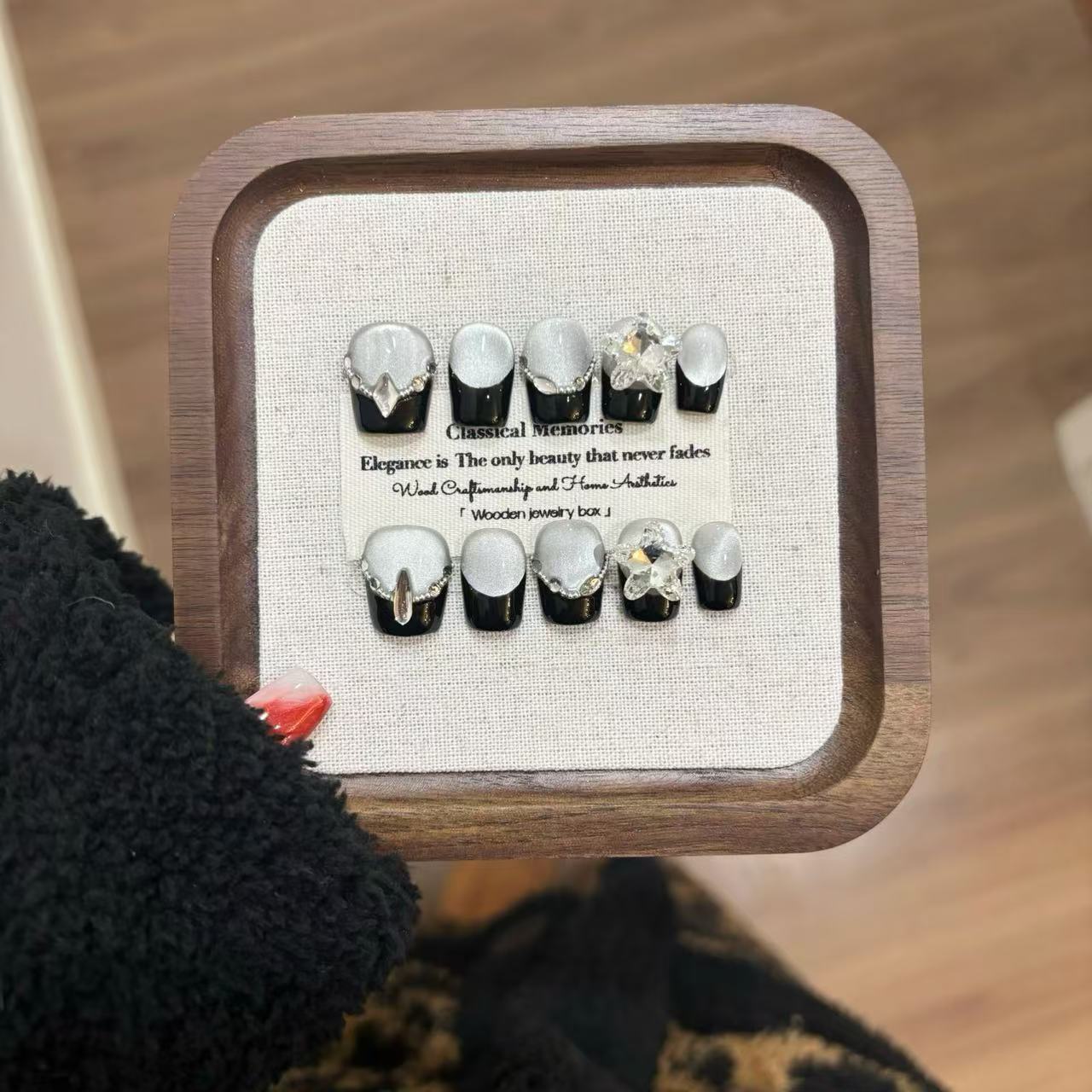 Jx春季清新新款穿戴甲片高级感纯手工制作美甲贴海洋密语粉桃芝士详情17