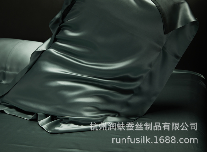 Heavyweight 25mm 100% mulberry silk bedding, wedding silk four-piece set, silk quilt cover and bed sheet pic 47