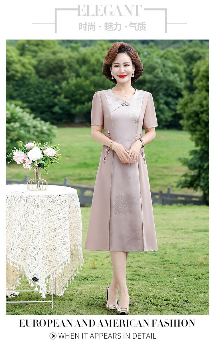 喜婆婆婚宴装平时可穿结婚妈妈礼服夏季旗袍连衣裙高贵中国风唐装详情18