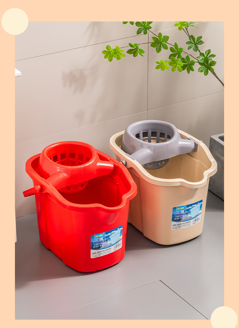 Wholesale of household mop buckets, thickened plastic mop buckets, large-capacity mop buckets with wheels, deepened dehydration and cleaning buckets pic 5