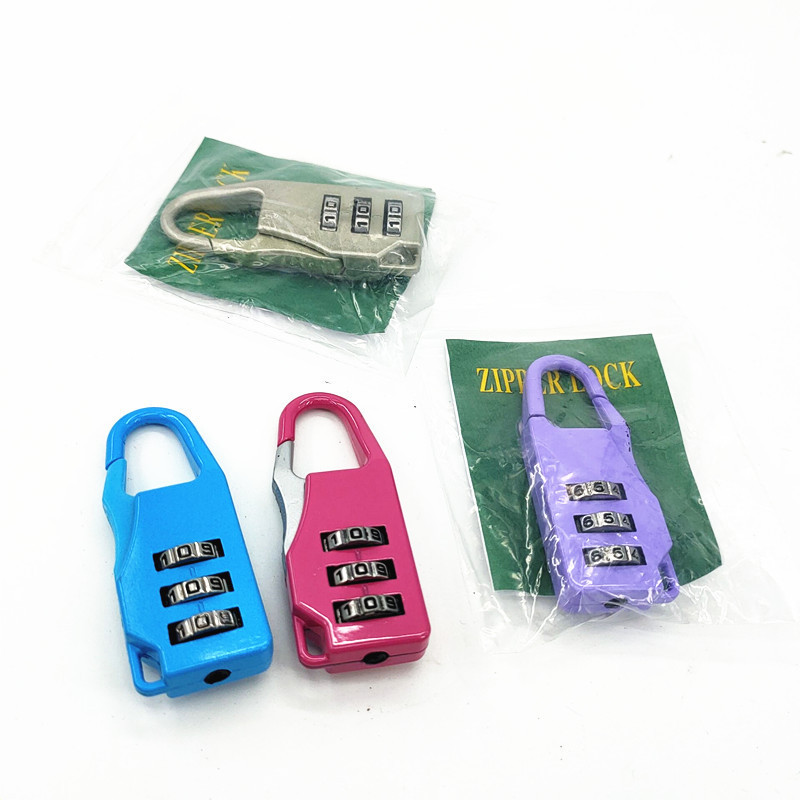 Factory direct sales of digital password lock, safety backpack, zipper padlock, zinc alloy mini password padlock pic 4