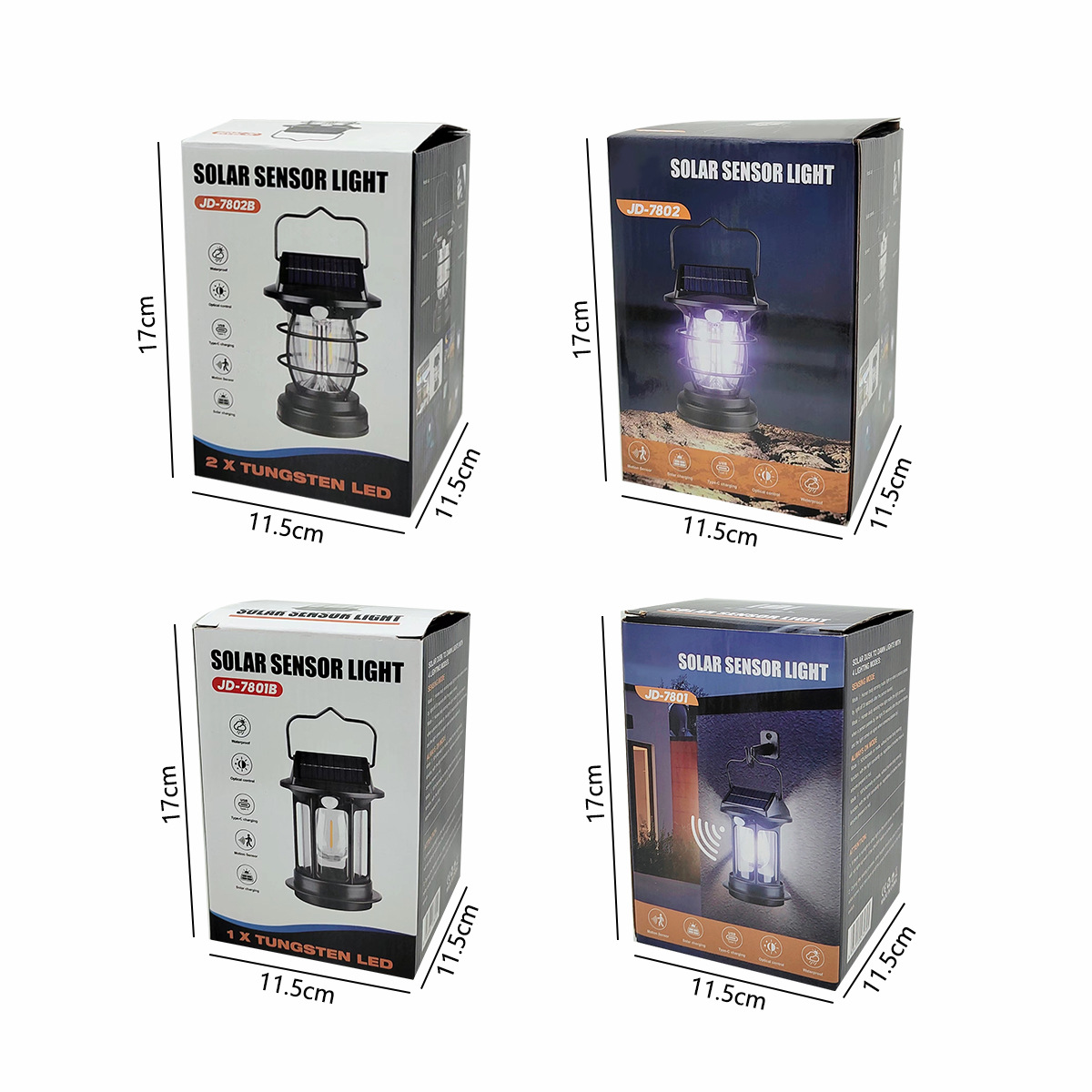 New outdoor retro solar sensor lamp, wall lamp, solar camping lamp, ambient lamp, Type-C charging pic 11