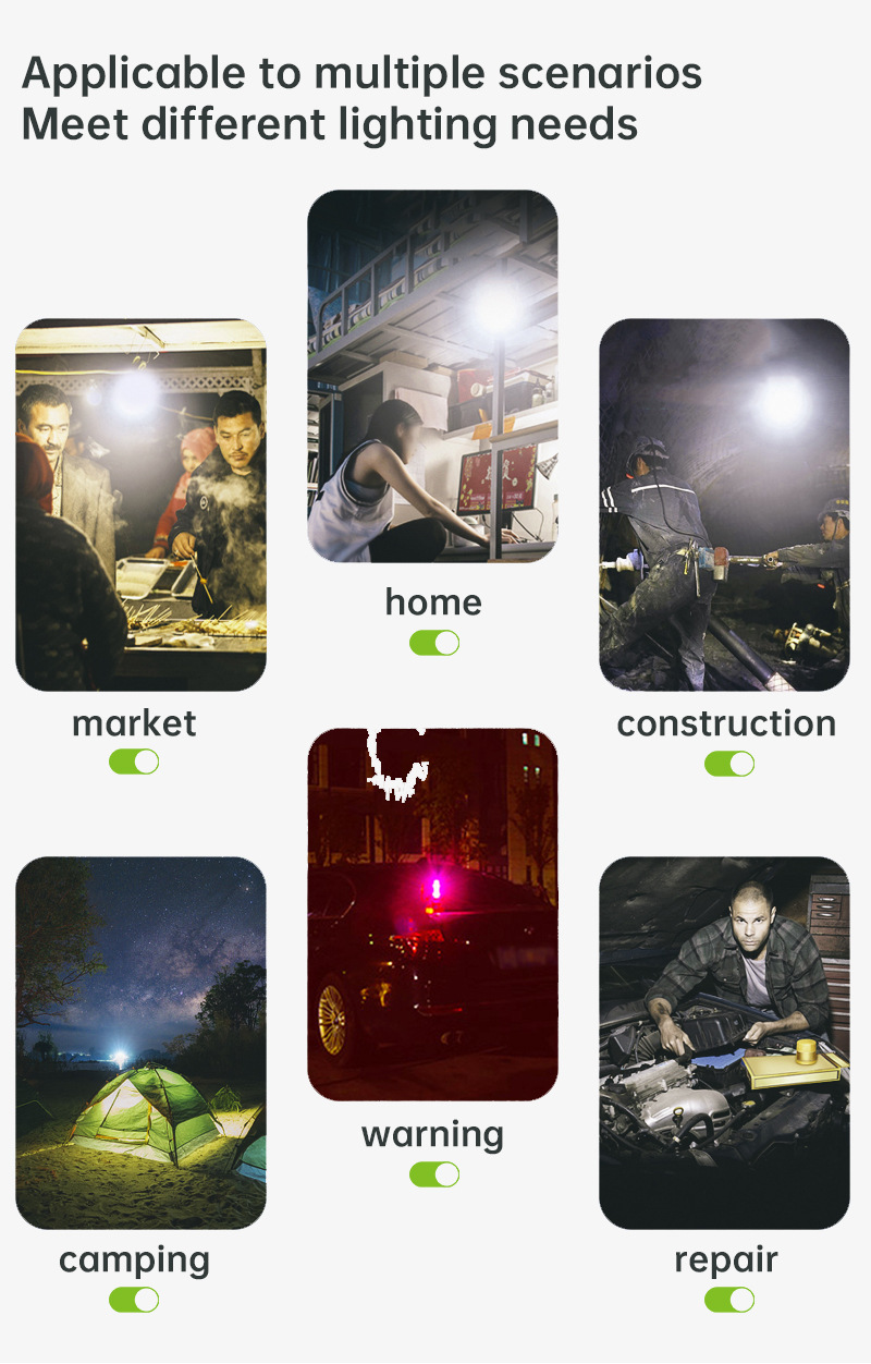 New high-brightness rechargeable LED lighting dual-light yellow and white solar floodlight emergency outdoor campsite hand-held lamp pic 19