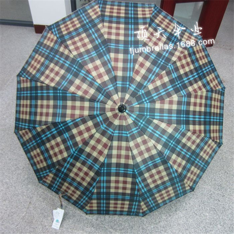 Customized 12K patterned Scottish checkered polka dot straight bone umbrellas for both domestic and foreign trade, Fujian Jinjiang umbrellas pic 15