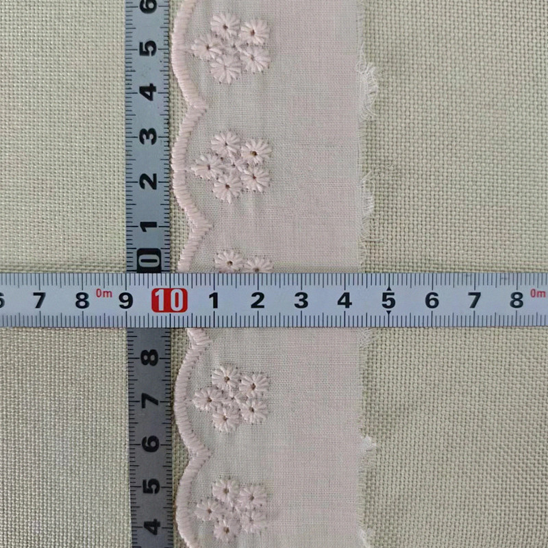 Wholesale of cotton embroidered lace, hollowed-out lace, embroidered skirt hem, clothing accessories, milk silk, perforated, barcode 2.5 pic 12