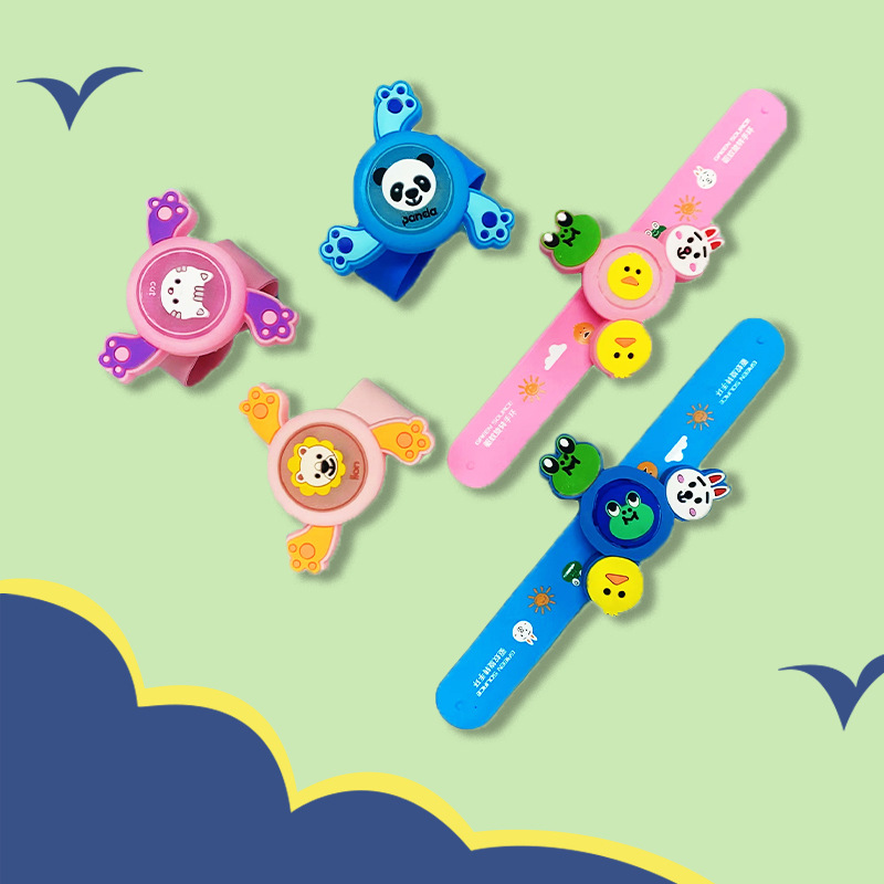 卡通户外防蚊手表儿童旋转陀螺驱蚊手环闪灯驱蚊扣宝宝益智玩具详情2