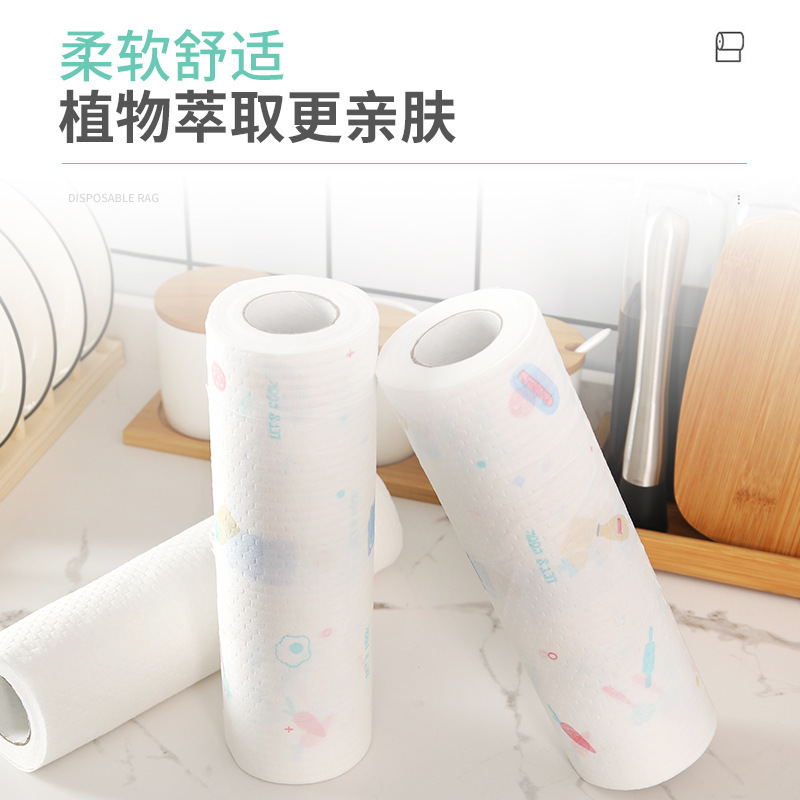 一次性洗碗布可水洗印花懒人抹布花纹厨房干湿两用清洁重复使用_