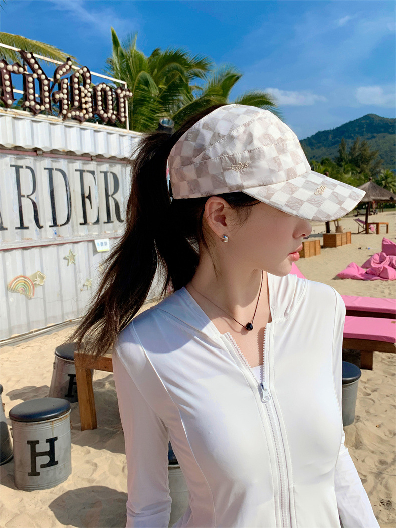 可扎高马尾棒球帽女士夏季网红运动太阳帽空顶遮阳防晒帽鸭舌帽潮详情13